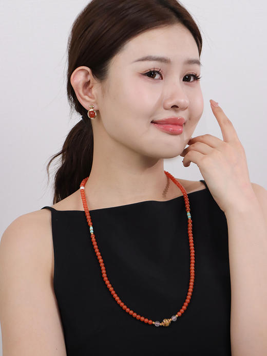 【挚友限定】18k金南红钻石耳夹（封板福利 无质量问题不接受7天无理由） 商品图3