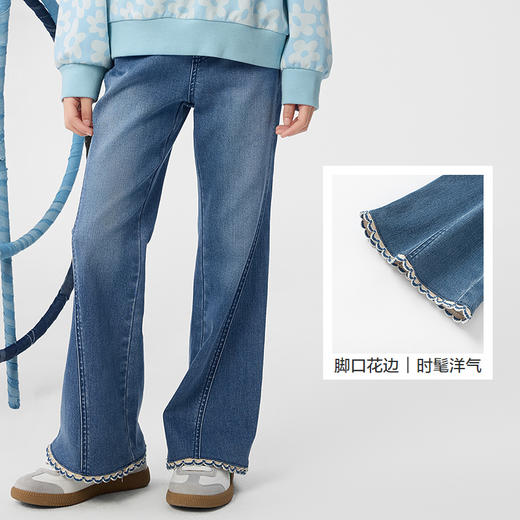 巴拉巴拉童装女童裤子儿童牛仔裤春装长裤甜美喇叭裤子时尚百搭潮 商品图3