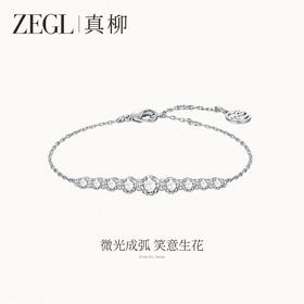 ZEGL微笑弧度系列锆石手链女秋冬新款百搭轻奢小众设计感银色手饰