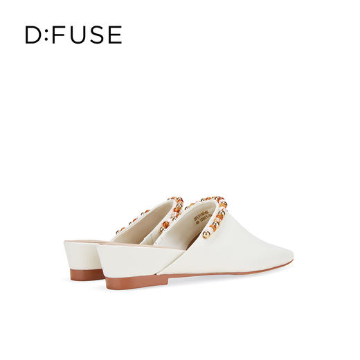 Dfuse迪芙斯2026春季新款时尚羊皮方头串珠穆勒拖鞋平底穆勒鞋单鞋DFE1110055 商品图8