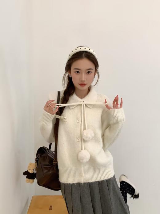 毛球娃娃领开衫毛衣-纪念日百货门店同款168794588 商品图2