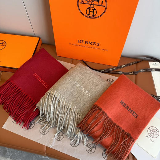 秋冬特惠💰280 爱马仕双面羔羊毛围巾 重磅推荐 商品图1