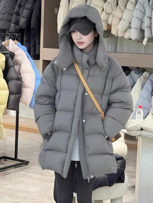 【YW】无忧购冬季50%白鸭绒云朵泡芙羽绒服女中长款百搭休闲连帽外套（现货48小时内发货） 商品图5