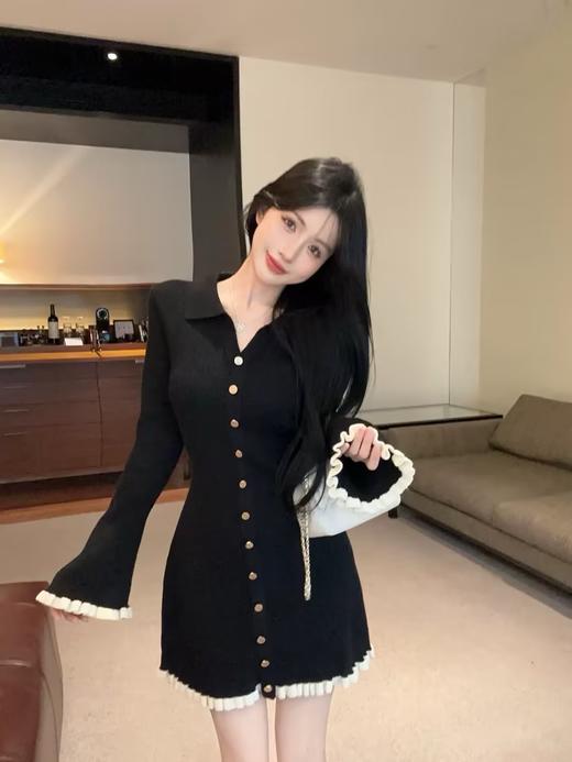 法式气质休闲时尚木耳边连衣裙-纪念日百货门店同款168246944 商品图2