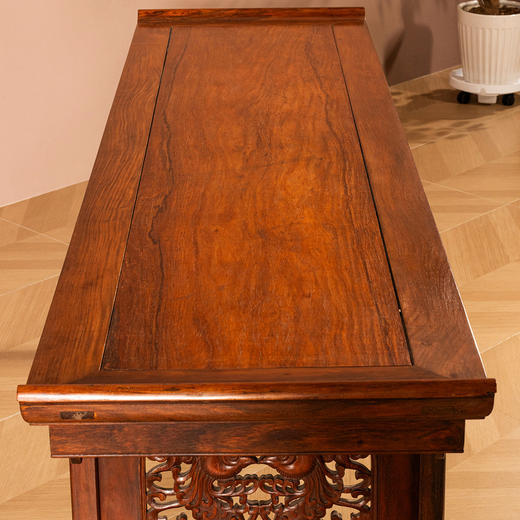 清	黄花梨夹头榫双凤纹独板大翘头案 商品图2