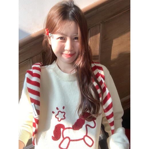 <曾小咸推荐>小马绣花圆领软糯针织衫 商品图3