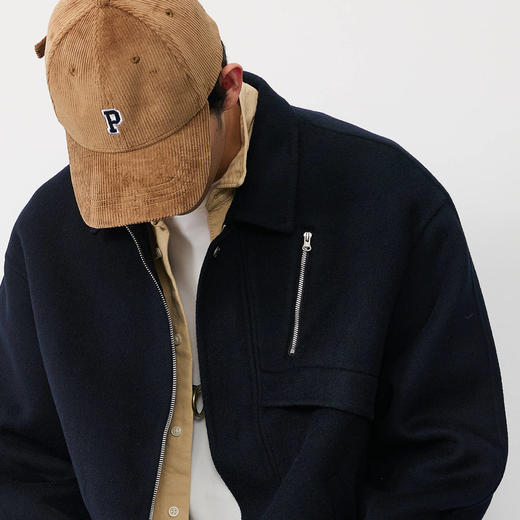 NPC潮牌100%绵羊毛拉链口袋毛呢外套短款夹克男轻奢上新NP57WC40 商品图2