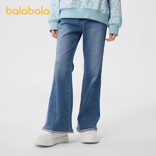 巴拉巴拉童装女童裤子儿童牛仔裤春装长裤甜美喇叭裤子时尚百搭潮 商品图0