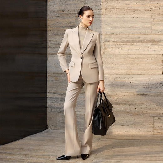 IWY/高级感羊毛浅色西装套装女秋冬气质通勤职业装正式场合通勤工作服CP2710 商品图1
