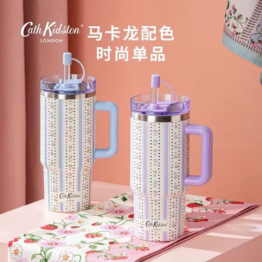 【3月4日发货】【热销口碑款🔥|英伦国民经典同款】Cath Kidston复古印花马卡龙配色保温12-18小时|吸管tritan|医用316L 手柄保温杯 礼盒装 商品图1
