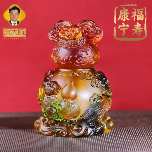 宋韶光大师2026马年吉祥物福寿康宁葫芦彩色古法琉璃摆件桌面摆件 商品图2