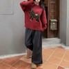 富比羊新年小马羊毛衣 绵羊毛混纺亲肤软糯 新年限定本命红显白到发光 宽松套头版型不挑身材显瘦显气质 商品缩略图6