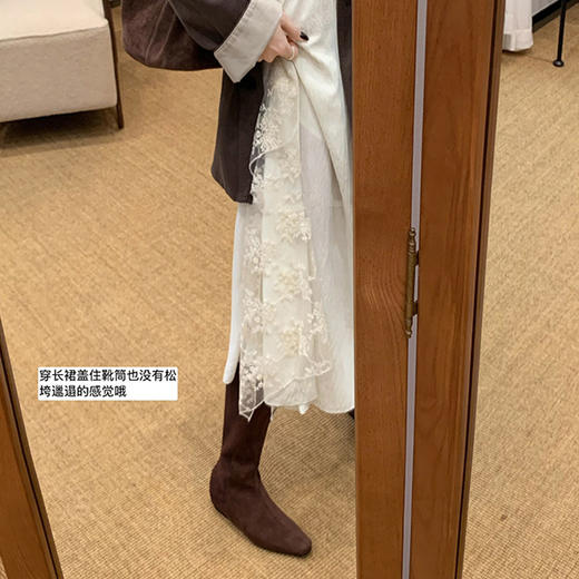 水煮牛皮内增高长筒显瘦妖精靴骑士靴 商品图0
