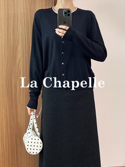 拉夏贝尔/La Chapelle圆领花边针织衫！气质温柔百搭假两件针织开衫 商品图5