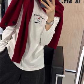 老米优品🎈3-5天，韩里韩气大眼睛tee 👀《人气眼睛刺绣图案tee》春日氛围感百搭单品！T260109A