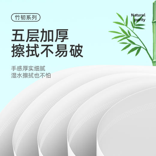 若禺无芯卷纸国潮竹韧系列5层加厚2500克/卷12卷/提到手6提原生竹浆柔软亲肤RJ1407 商品图3