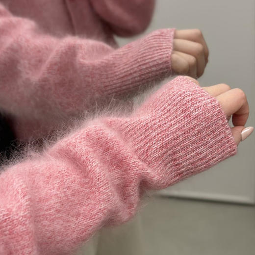 [莫奈花纱」小皮草油画感拉毛开衫系列 | 高级莫奈花园配色，绵羊毛与山羊绒混纺 商品图3