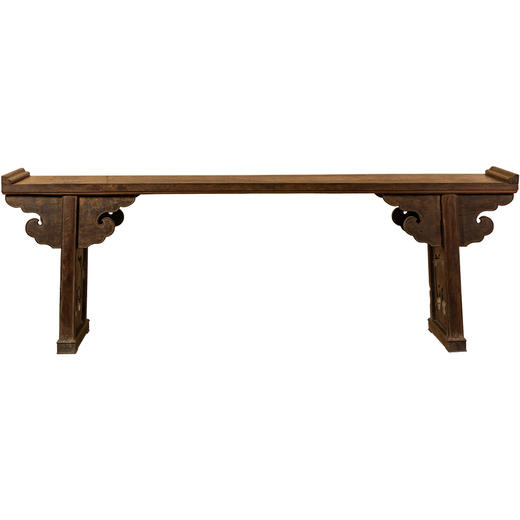 清早期	铁力木夹头榫如意云纹一块玉翘头案 商品图5