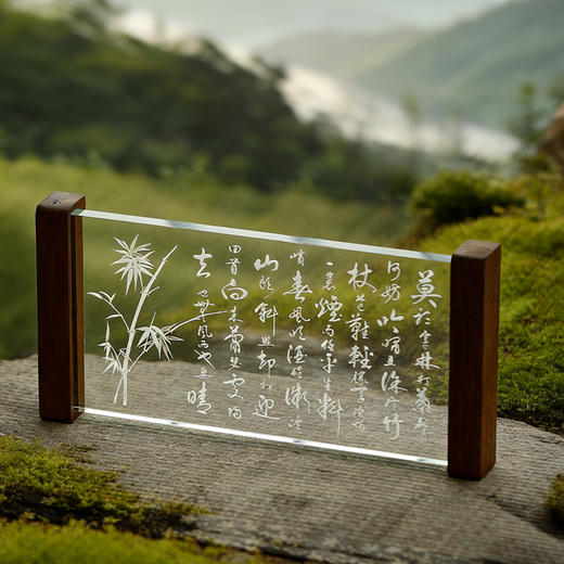 新中式两用屏风发光茶盘 ， 会发光的茶盘！暖灯漫染，雅致温馨，美好寓意新年礼！ 马到成功/竹报平安 商品图4