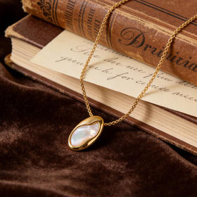 Manreya玛芮雅月隐灵石贝母项链女锁骨链百搭高级感气质精致颈饰|贝母，铜镀金