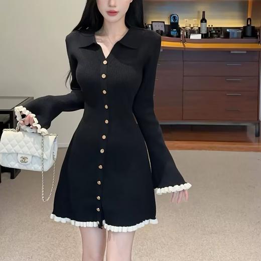 法式气质休闲时尚木耳边连衣裙-纪念日百货门店同款168246944 商品图1