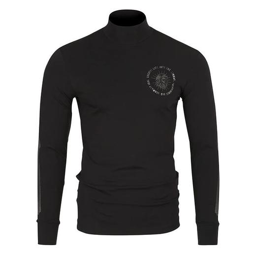 春季新款男女同款立领长袖T恤衫，原单❗外穿立领打底衫，酷🆒炸天的设计图案，太有型了，胸口LOGO也独家韩国进口材料，色彩别致，百搭的基础款修身版型，简洁好穿，几乎可以万能搭配！ 商品图0