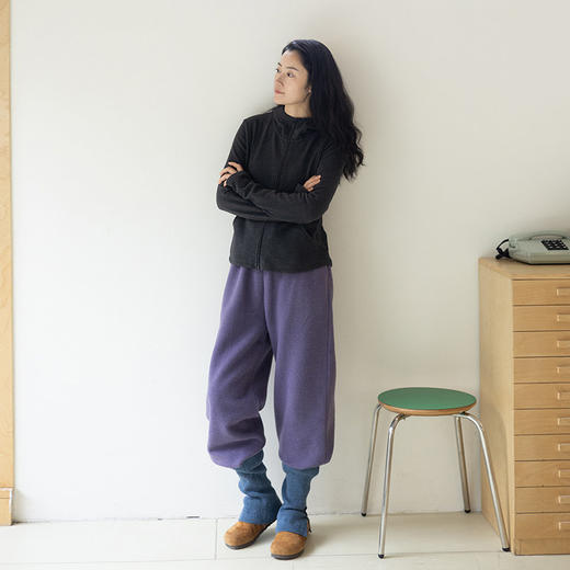 绽放/LSX003朵纯羊毛冬暖花纱针织保暖小腿袜套时尚撞色堆堆袜 商品图2