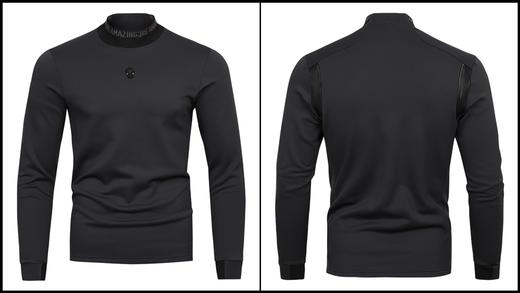 新款男女同款加绒立领长袖上衣来了！超好穿🌬️，内里加薄绒的,贴身穿都没压力，终于等来啦！做的贼扎实，面料高克重有型😎领子和袖子也不是那种薄溜溜很散的市场货，后背配有高端但考验做工的螺纹，弹力十足！ 商品图0