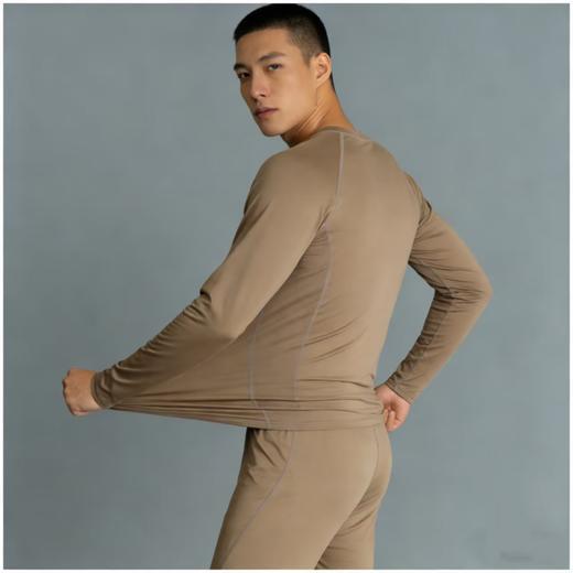 【单向导水抗静电款秋衣裤套装】男款高弹抗静电速干卡其色内衣套装03h 商品图0