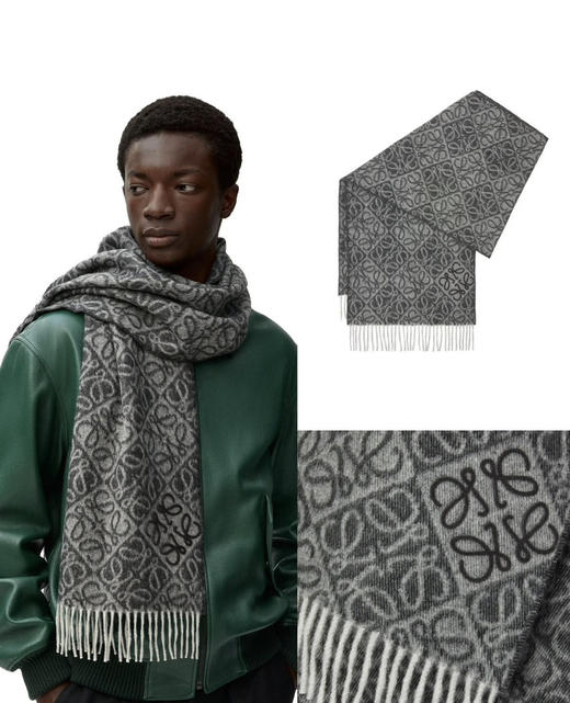 秋冬特惠💰300 罗意威围巾【棋盘格-植绒-刺绣】 商品图0