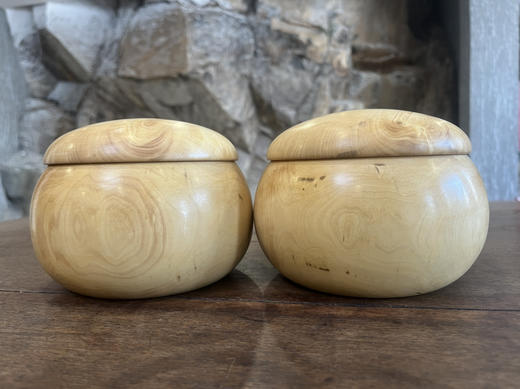 黄杨木独木围棋罐一对 商品图1