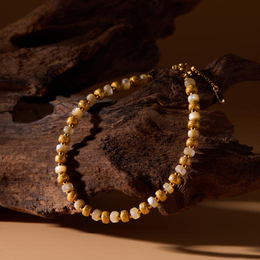 Manreya玛芮雅项链金玉生辉贝母项链手链套装日常通勤金色锁骨链|铜镀金贝母 商品图3