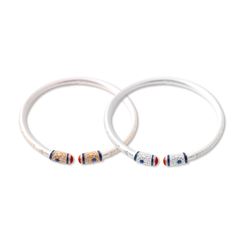 心经如意开口银手镯