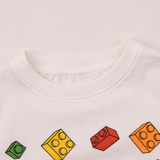 棉果果× LEGO男童女童夏季凉感白色短袖氨棉汗布纯棉短袖T恤L202140226393 商品图1