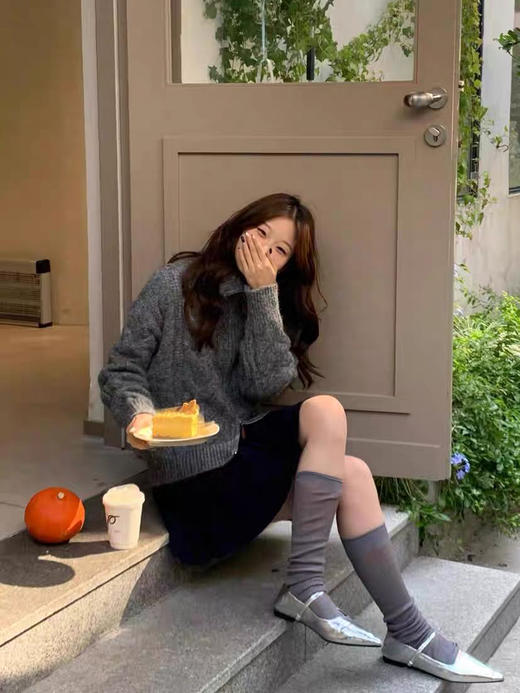 【百图lulu定制】【板栗羊绒外套】羊毛羊绒混纺  绞花  双头拉链 衣领可翻折可立领 羊绒开衫 商品图2