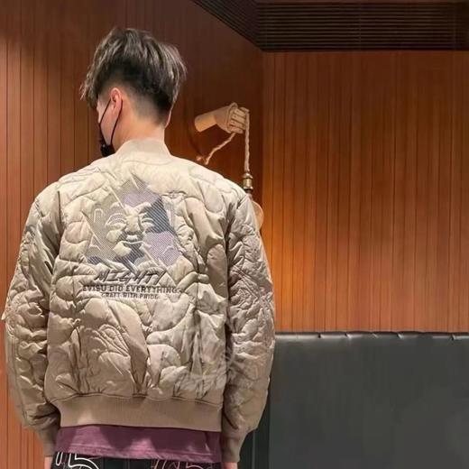 福神  男士迷彩绗缝飞行员外套棉服刺绣佛头海鸥 商品图3