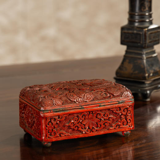 清	铜胎剔红云龙纹文房盒 商品图1