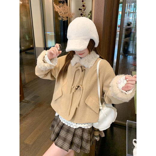 <曾小咸推荐>现货秒杀 ！微信超特价！韩系牛角扣毛呢外套 日常359.99 立减210 秒杀149.99！！ 商品图1