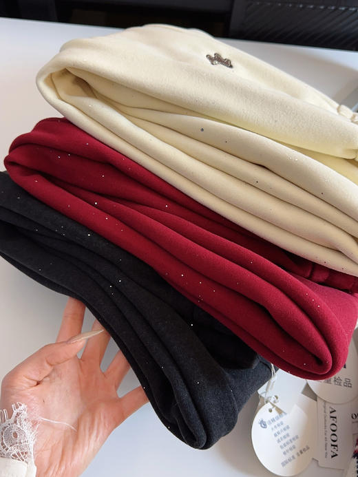 新年战裤刺绣小马Bling烫钻加绒镰刀卫裤 商品图8