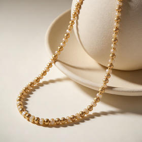 Manreya玛芮雅项链金玉生辉贝母项链手链套装日常通勤金色锁骨链|铜镀金贝母