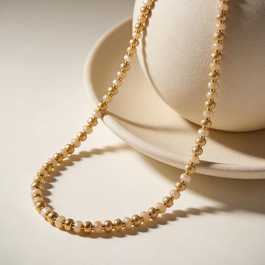 Manreya玛芮雅项链金玉生辉贝母项链手链套装日常通勤金色锁骨链|铜镀金贝母 商品图0