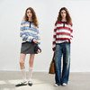 初语竹节麻针织衫女2026春季新款美式运动条纹宽松圆领轻薄上衣 商品缩略图4
