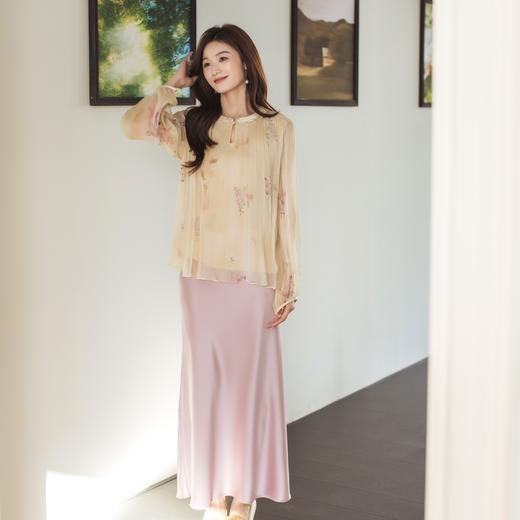 【林栖设计小店】紫烟鎏光|醋酸双面缎鱼尾垂感轻奢优雅2026春新款半身裙1961141 商品图2