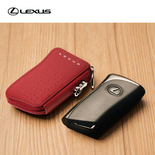 星芒真皮L型钥匙包(暗红色)-马上有钱 商品图0