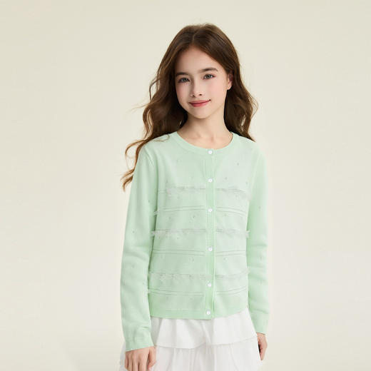 笛莎Deesha 童装女童开衫2026春新甜美毛织开衫 商品图1