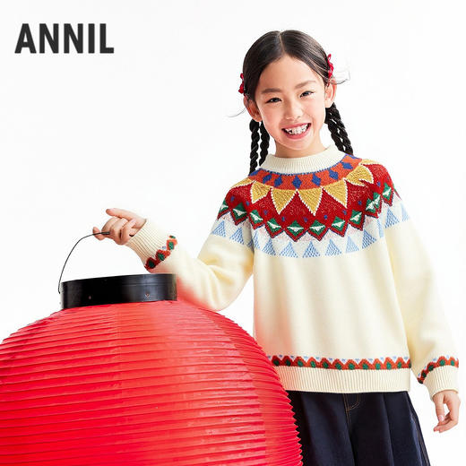 男女童圆领针织衫春季新款安奈儿童装EM614685 商品图1
