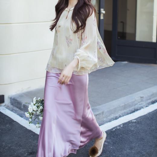 【林栖设计小店】紫烟鎏光|醋酸双面缎鱼尾垂感轻奢优雅2026春新款半身裙1961141 商品图3