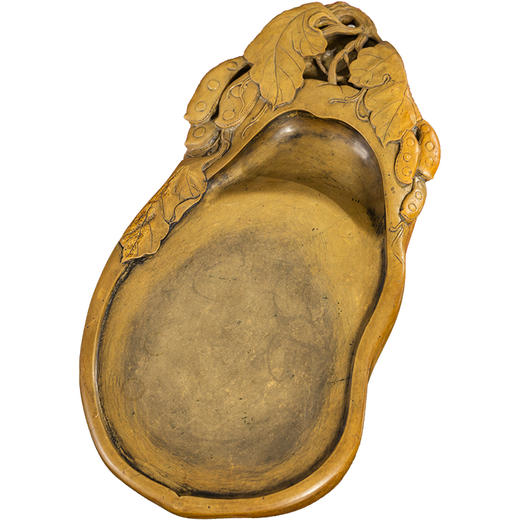 清	豆荚纹随形绿端石砚 商品图5