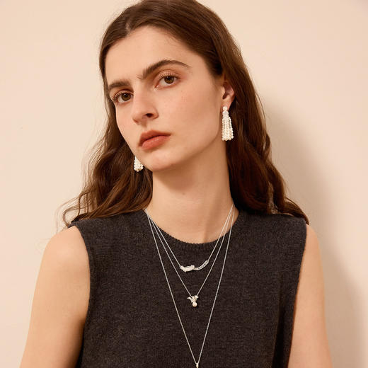 ARSIS｜纯真年代系列 复古珠光飘带项链 商品图6