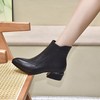 小短靴女尖头中跟新款粗跟百搭及踝靴皮鞋春秋单靴真皮马丁靴 商品缩略图1